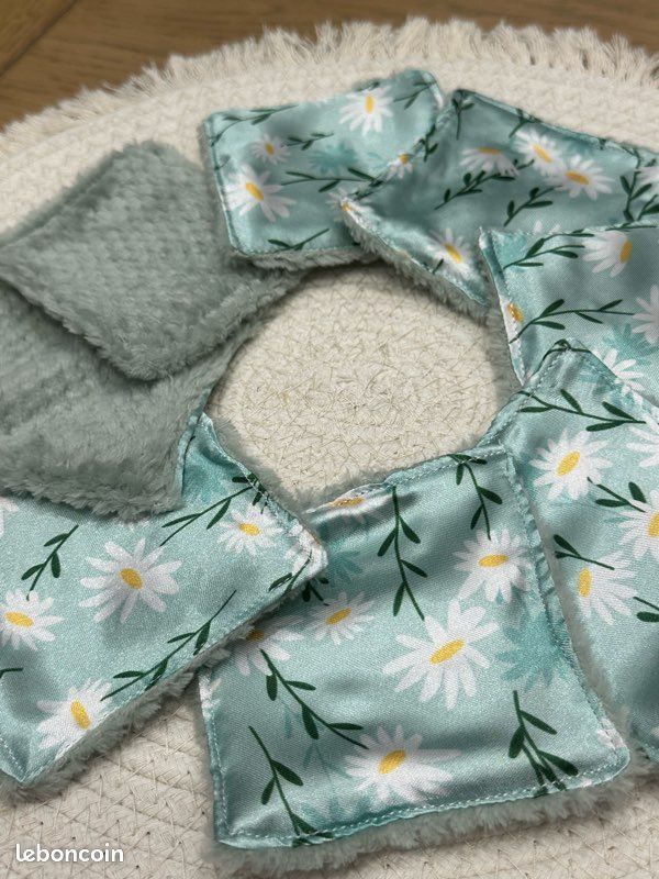 Lingettes lavable lot de 8 en satin et tissus tout doux (image 4)