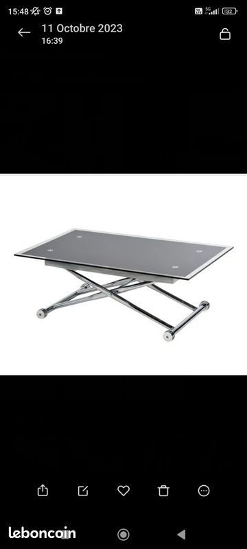 Table relevable En verre (image 1)