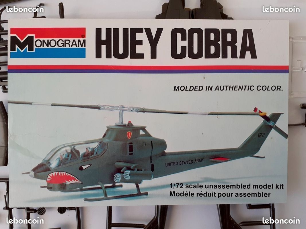 Maquette D'hélicoptère Bell HueyCobra Matchbox - Échelle 1/72 - Années 1990 - Occasion
