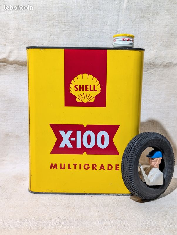 Ancien bidon d'huile SHELL X 100 (image 1)