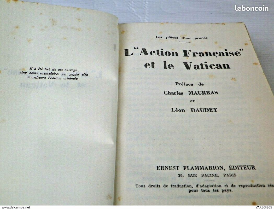 L' action française et le vatican - les pieces d'un procès - e.o sur alfa 1927 (image 5)