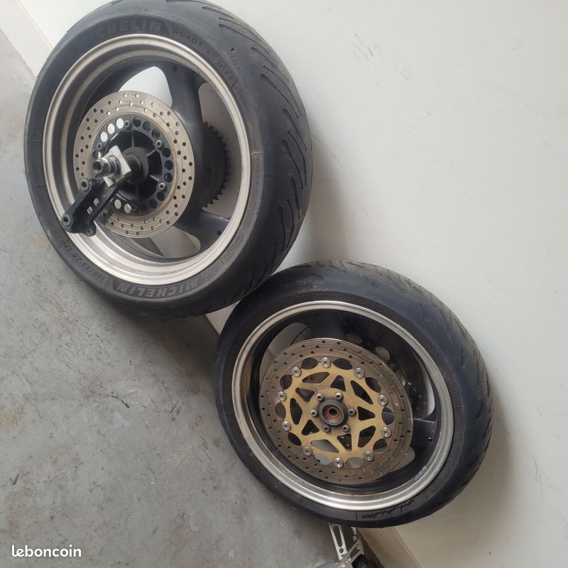 Paire de jantes polies roue avec disques de frein YAMAHA 1200 XJR (image 1)