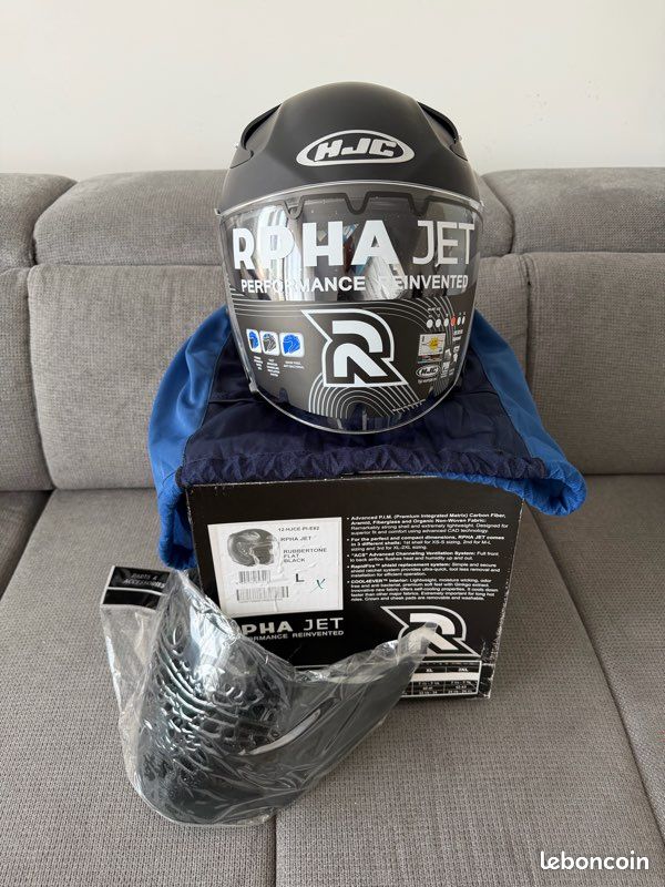Casque moto jet Hjc Rpha jet neuf taille L noir mat (image 1)