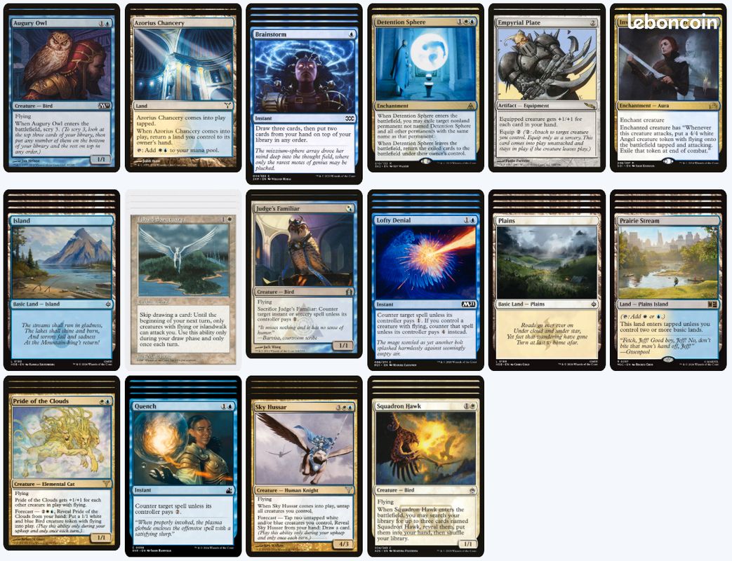 Magic : deck blanc bleu oiseaux (contrôle) (image 1)