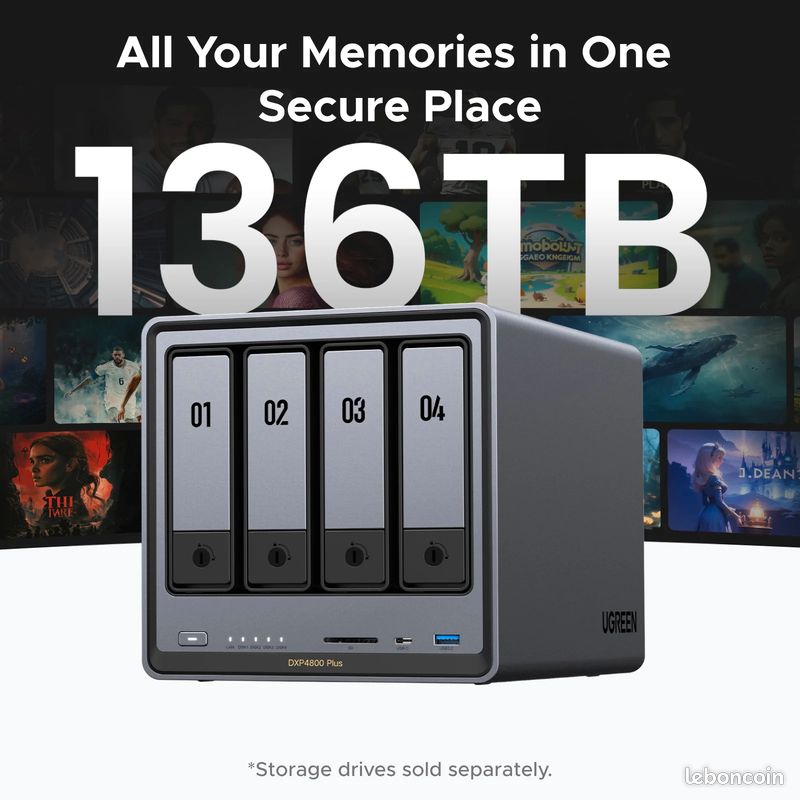 👉 UGREEN NASync DXP4800 Plus – NAS 4 Baies 136TB, Intel 5‑Cœurs, 10GbE Ultra‑Rapide (image 3)