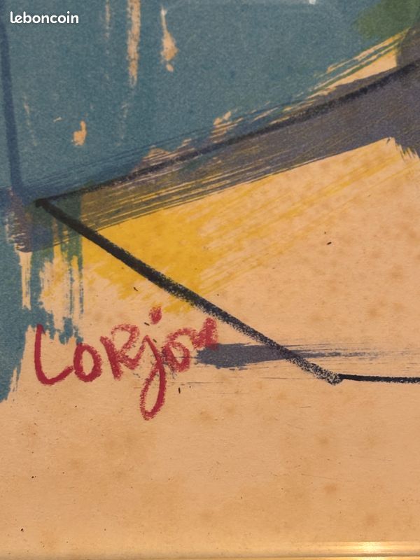 LORJOU lithographie ARLEQUIN SUR FOND BLEU (image 3)