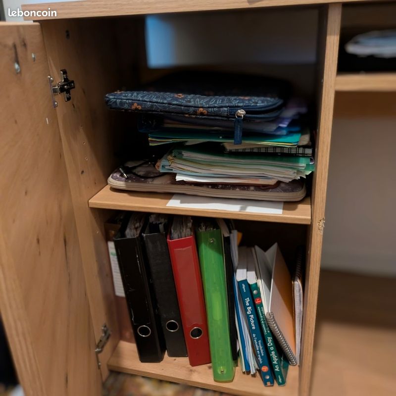 Bureau en bois avec rangements (image 2)