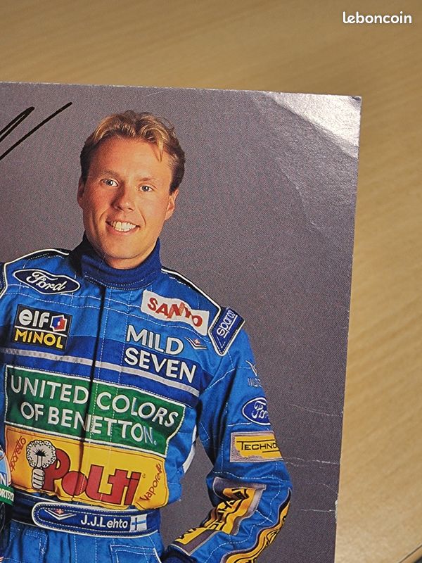photo signée JJ Lehto F1 formule 1 autographe sport auto Benetton