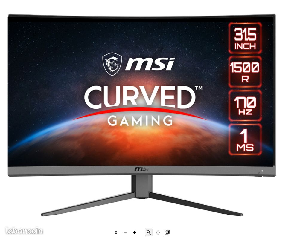 Écran Incurvé MSI MAG24C 24 Pouces – 16:9, Occasion Bon état Pour Gamer