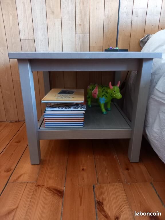2 tables de chevet bois grises (image 1)
