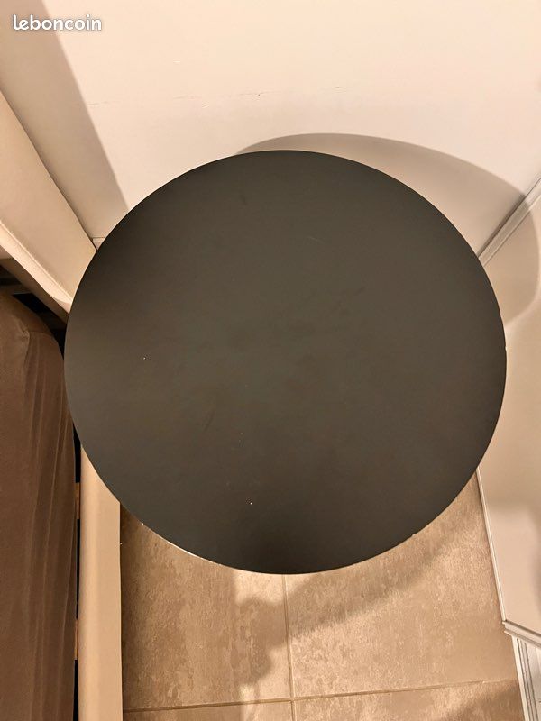 Lot de 2 tables de chevet rondes noires (image 2)