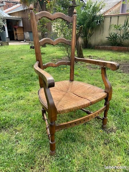 Fauteuil provençal paillé (image 1)