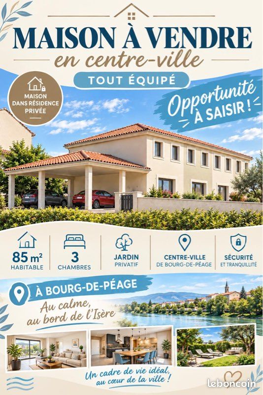 Maison 4 pièces 85 m² · à Bourg-de-Péage · 85 m² · 285 000 €
