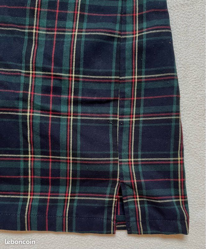 Jupe courte à rayure bleu marine sexy (image 4)