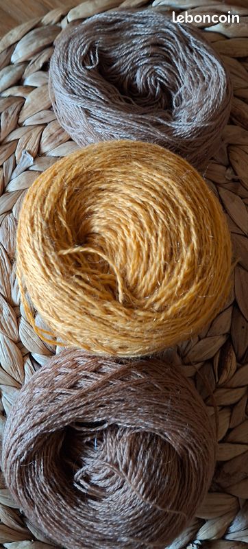 Lot de 400gr alpaca jaune ocre et beige (image 5)