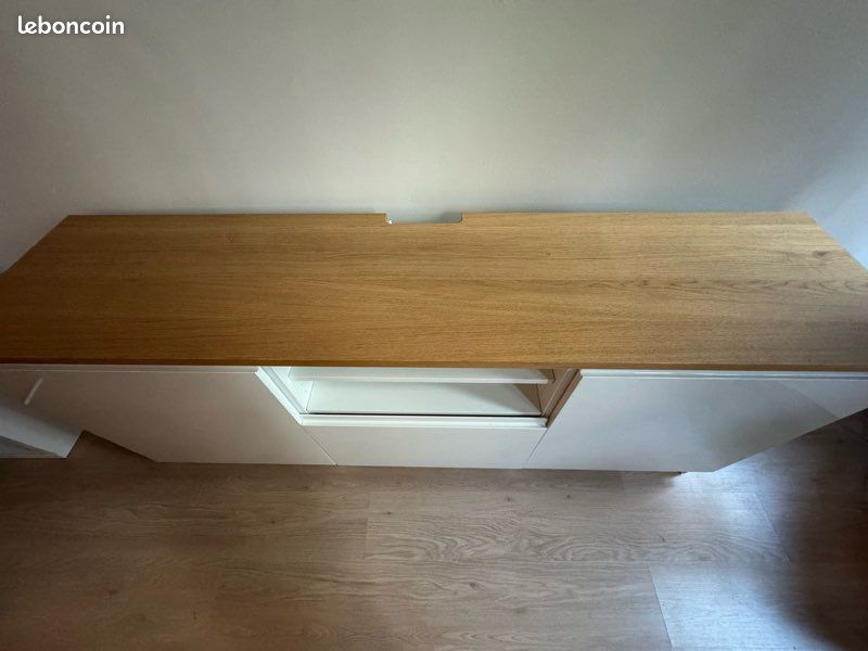 Buffet Besta IKEA - portes blanches laquées - 180cm (image 2)