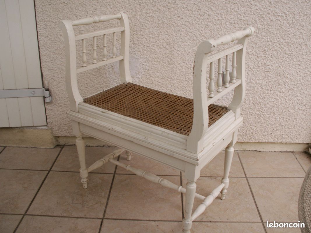 Ancienne banquette cannée piano (image 2)