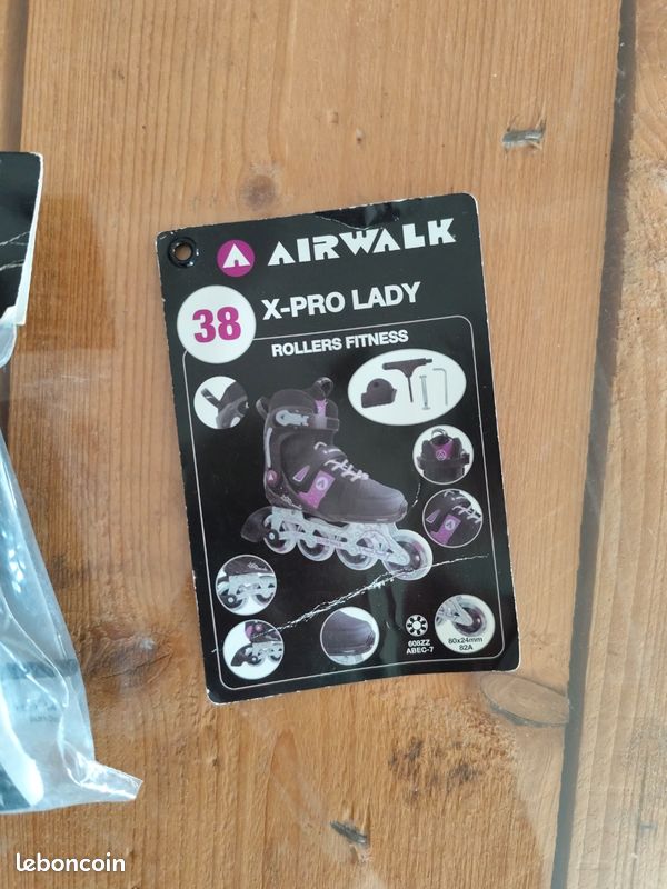 Rollers Airwalk Taille 39 - Noirs, En Ligne, Neufs Sous Blister - Unisexe