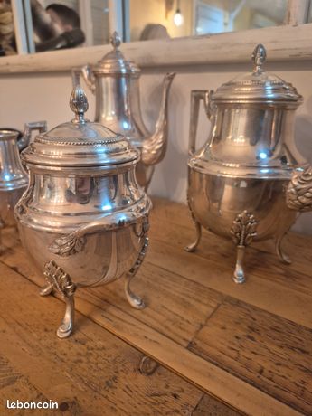 Service à Thé Ancien Avec Plateau – Métal Argenté J. Noe, Occasion