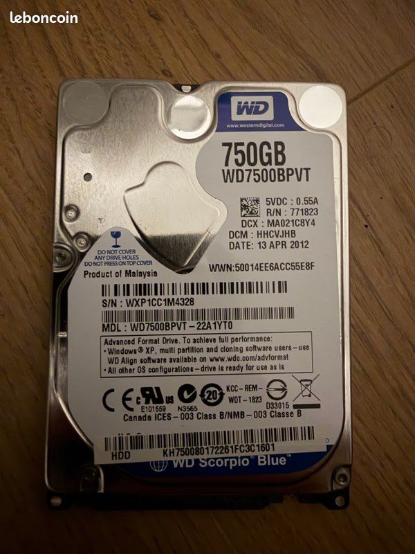 LOT DE 2 HDD - 500Go - 2.5 pouces - SATA 6Gb/s - 5400 rpm - Hitachi