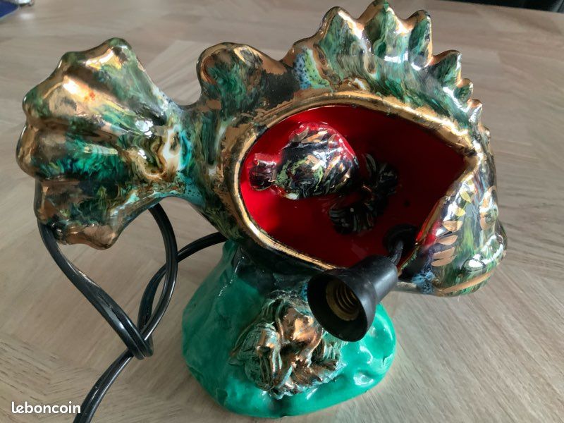 Lampe veilleuse poisson Vallauris vintage (image 4)
