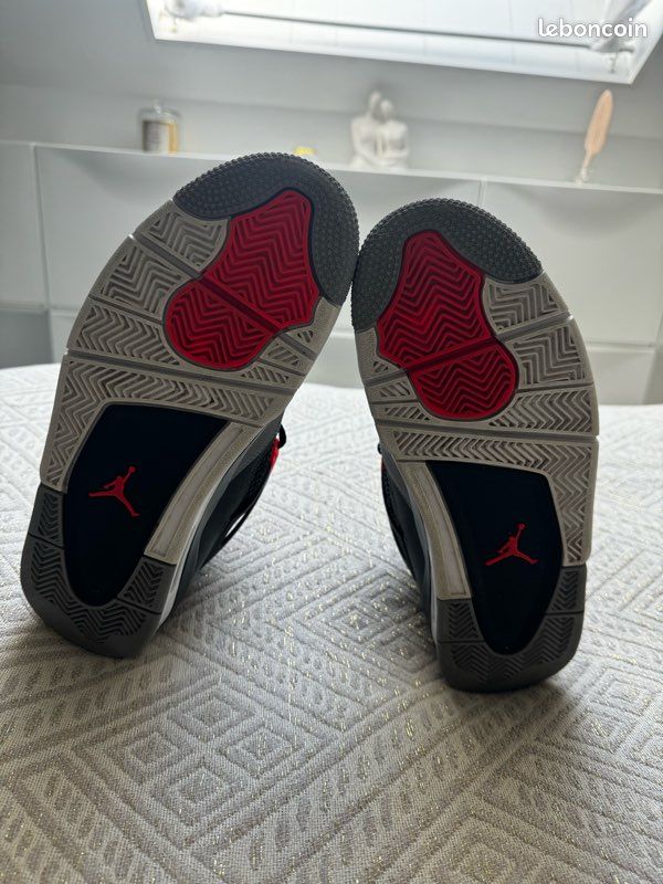 Air jordan 4 retro dark grey/ infrared, gris fonce noir infrarouge (image 4)