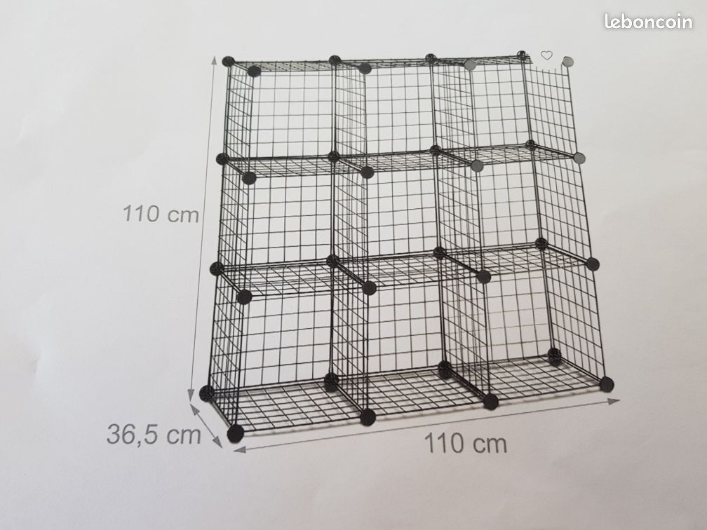 Etagere modulable grille treillis 9 cubes (image 2)