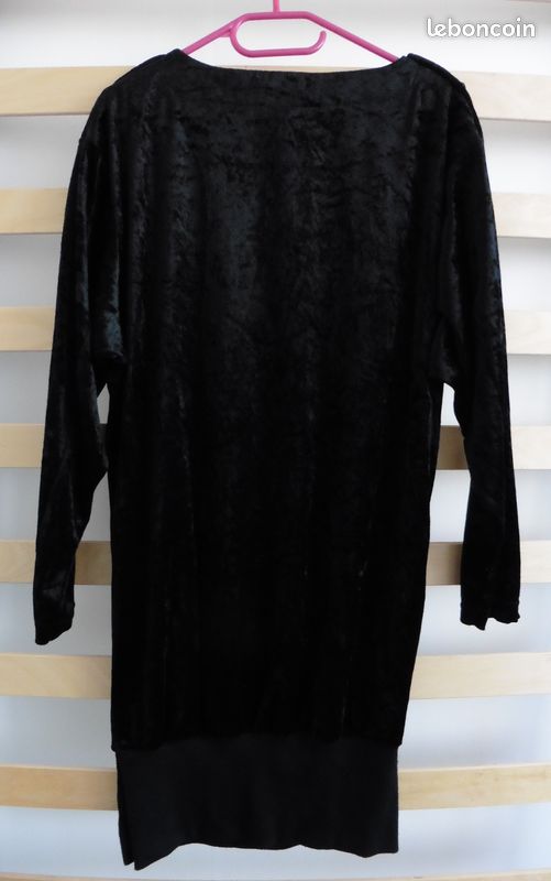 Robe en panne de velours noir. Taille 38 / 40 (image 3)