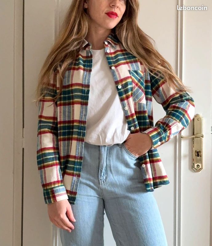 Chemise à Carreaux The Kooples - Taille M, Coupe Ajustée, Occasion Très Bon état