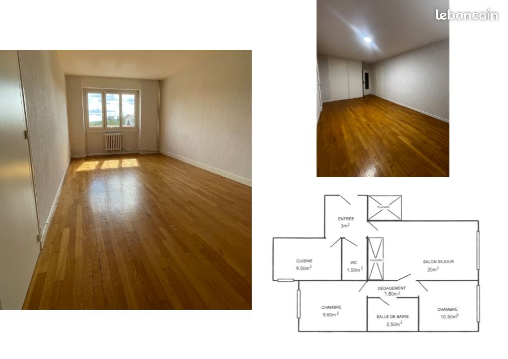 Appartement 3 pièces 57 m² · à Dijon · 57 m² · 800 €