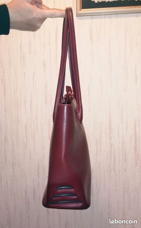 Sac en cuir bordeaux (image 2)