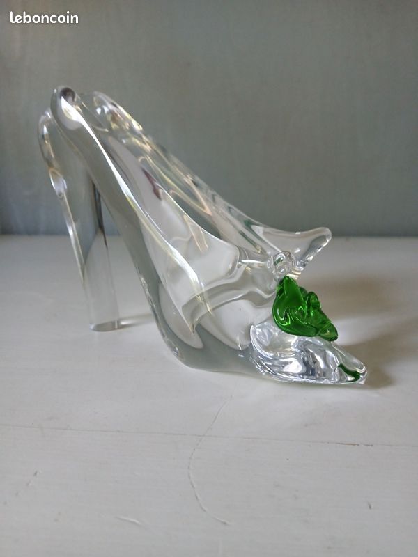 Escarpin en verre Murano sommerso vert vintage 60 70 (image 1)