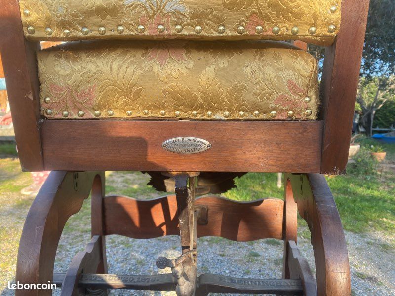 Fauteuil de barbier ancien PHOENIX – Eugene Berninghaus Cincinnati – pièce de métier déco industrielle (image 6)