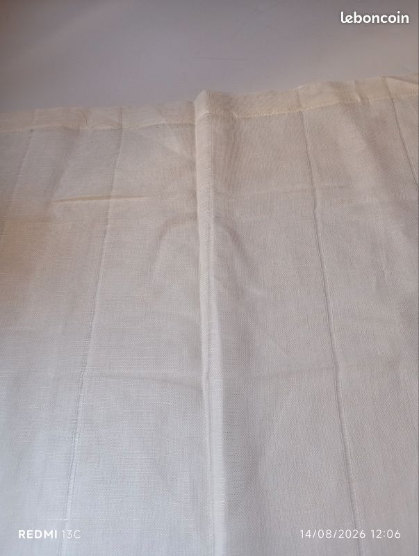 Jolie paire de voilage 60×120 coloris crème (image 3)
