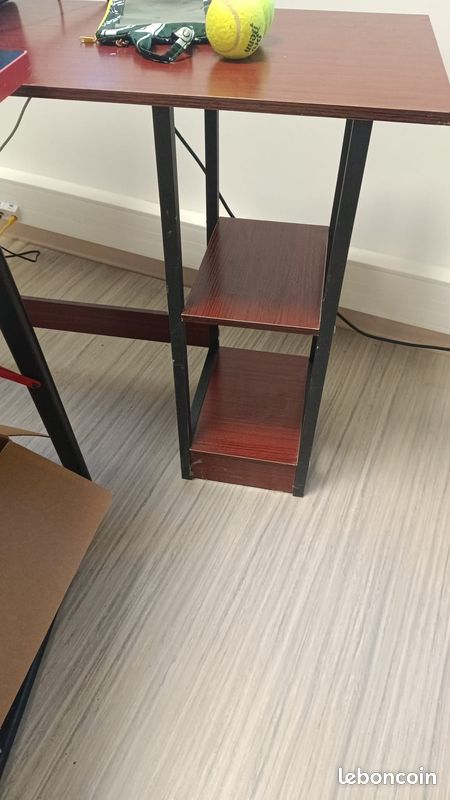 Petite console / étagère bois rouge et structure noire (image 2)