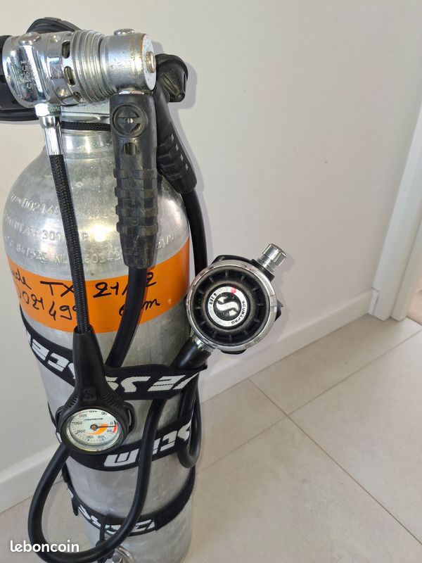 Bouteille de plongée : Bail-Out S40 aluminium équipé et gonflé Trimix 200b 21/42 (image 3)