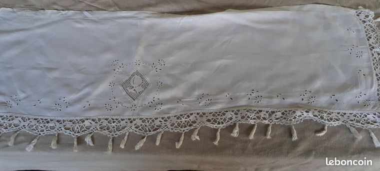 Coupon De Bordure Brodée Les Cerises - 4 Mètres De Long X 4 Cm De Large - Toile De Coton Écru - Neuf