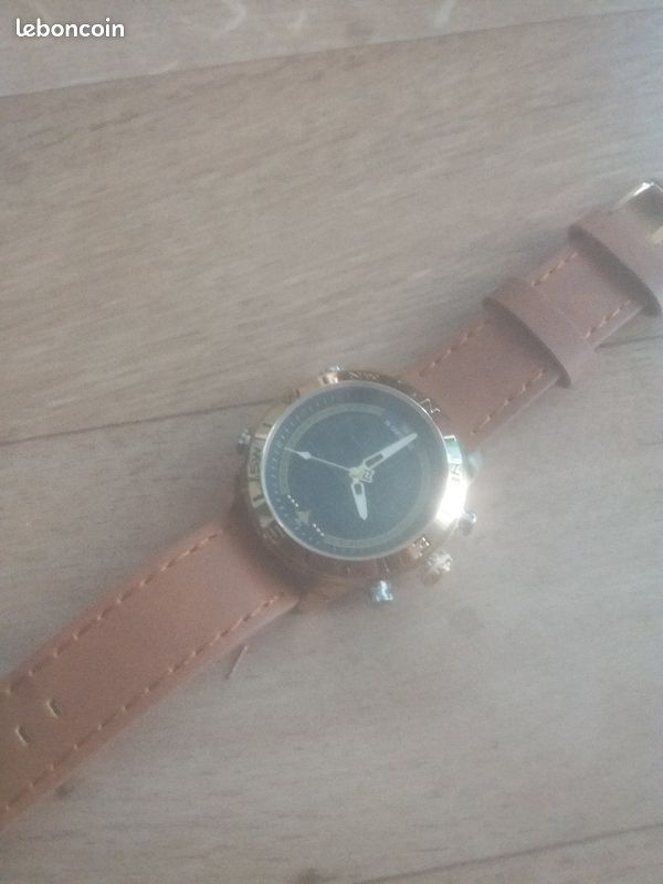 Montre neuve cadran doré bracelet cuir (image 2)