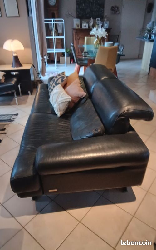 Vends canapé cuir noir (image 2)