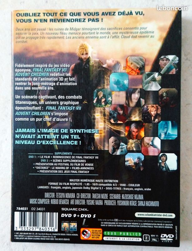 Final Fantasy VII Advent Children Edition spéciale 2 DVD (image 2)