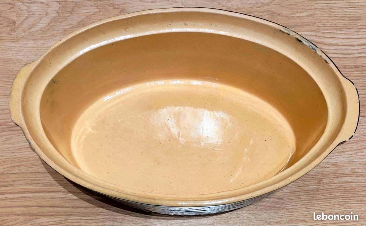 PLAT À FOUR OVALE IMPRESSIONS BLANC 35 CM