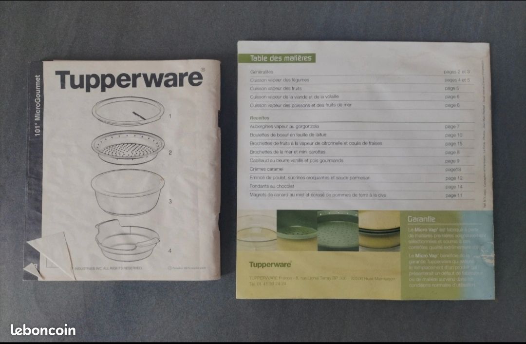 Tupperware Micro Vap' – Cuiseur vapeur micro-ondes – Ensemble complet