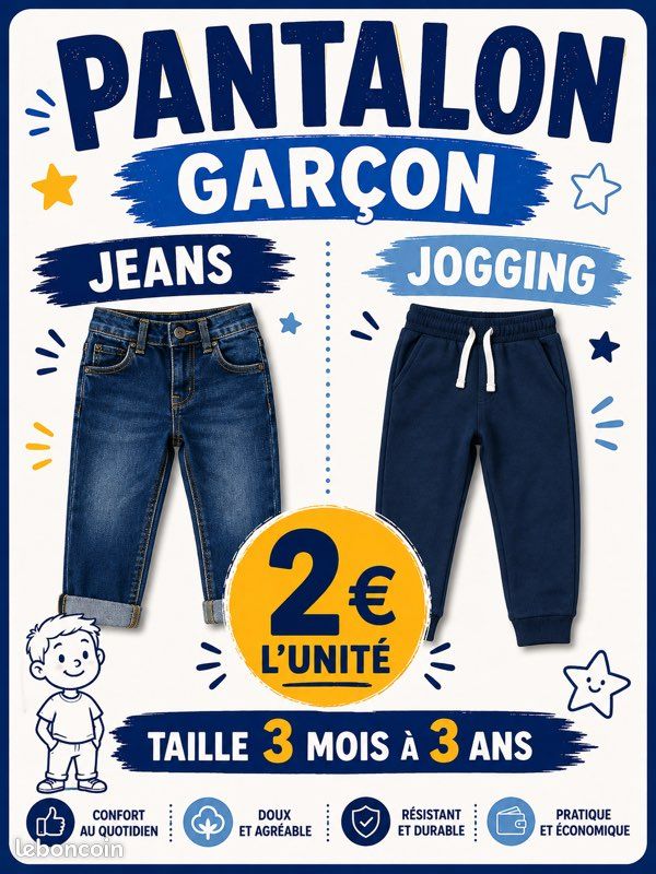Vêtement garçon pantalon (image 1)