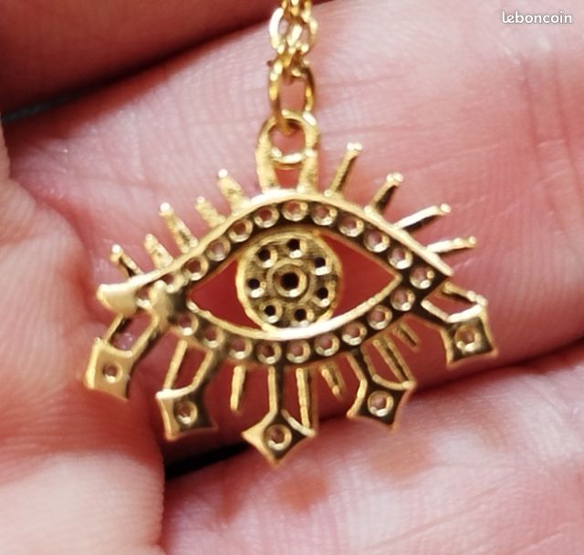 2g Pendentif Oeil maléfique protection acier inoxydable (image 3)