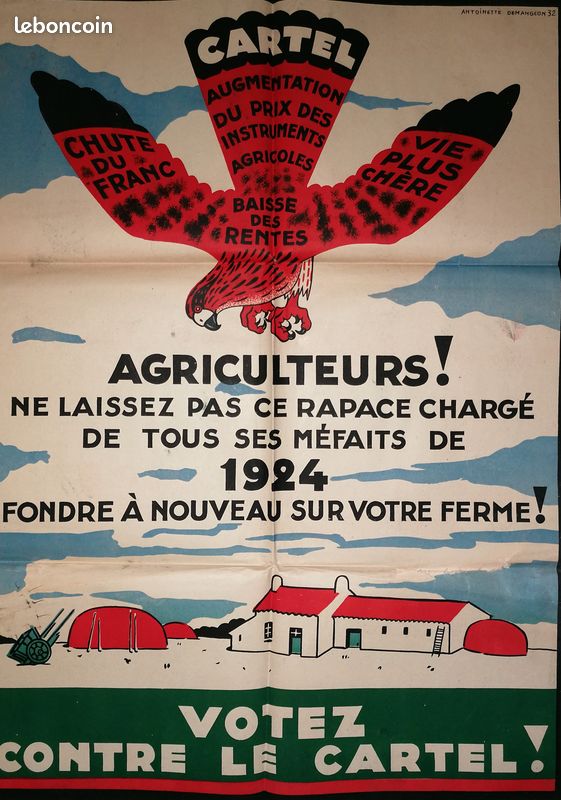 Affiche ancienne de 1924 agricole (image 1)