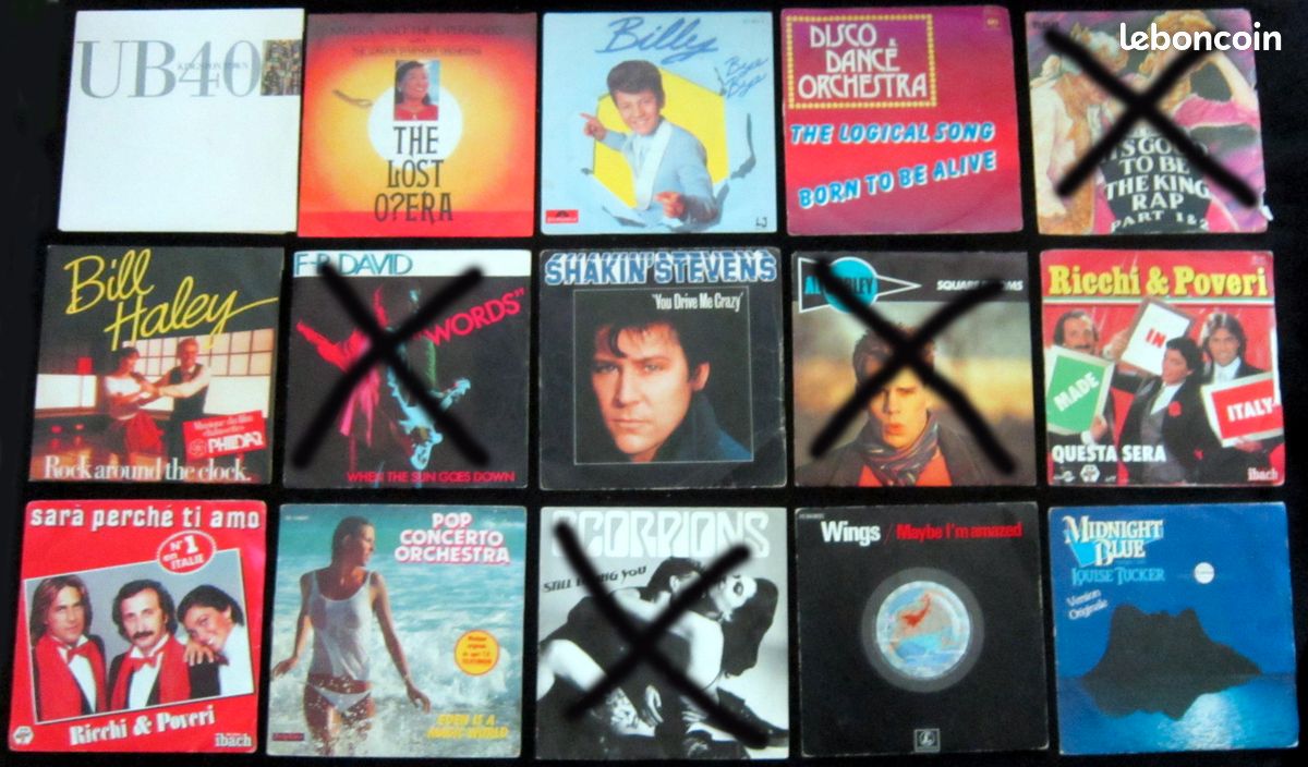 Lot de disques 45 Tours vinyles d'artistes étrangers (image 2)