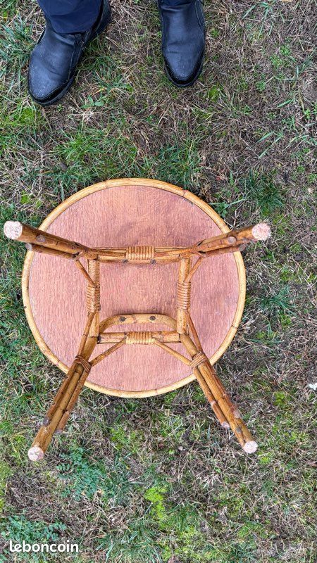 Table basse rotin vintage (image 8)