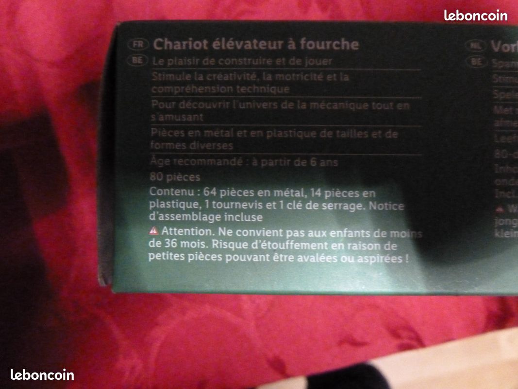 Chariot elevateur a fourche - type meccano - a monter neuf - playtive (image 4)