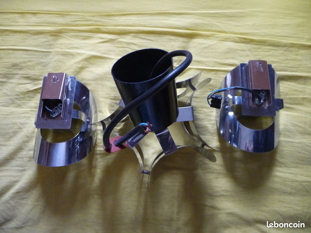 Ensemble lustre et ses 2 appliques seventies (image 3)