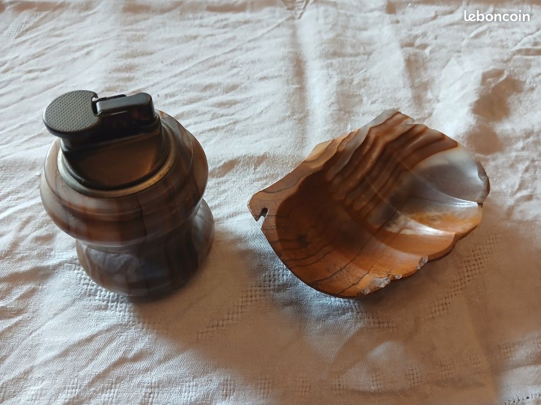 Briquet et cendrier onyx (image 1)